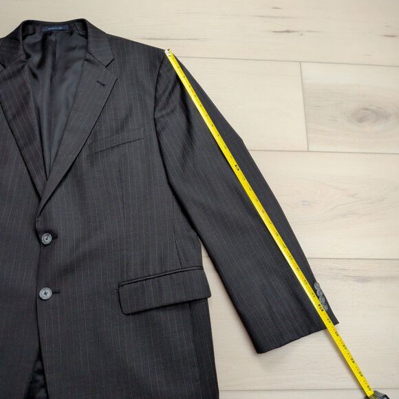 Loro Piana Joseph Abboud Blazer Sport Jacket Mens 44R Super 130's Wool Black - Picture 15 of 16